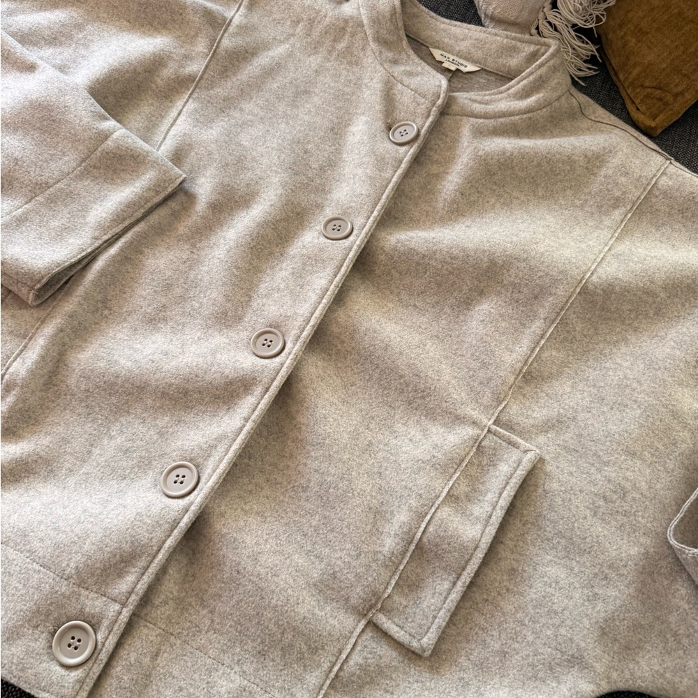 Max Studio Light Gray Knit Jacket - image 2